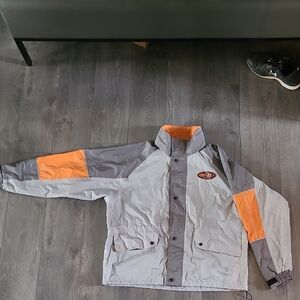Mens Gray and Orange Harley Davidson Jacket